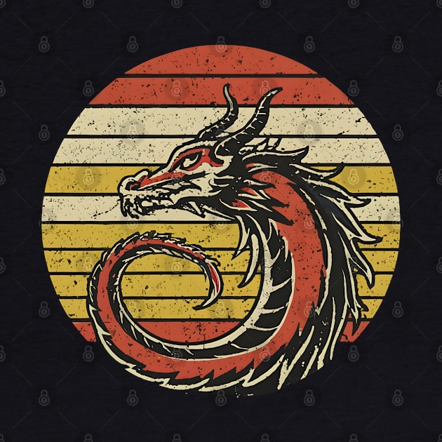 Retro vintage dragon by Spaceboyishere